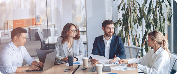 A creative team in discussion